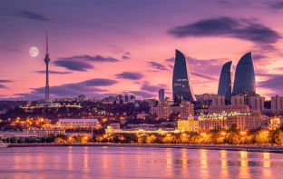 baku city view during the evening